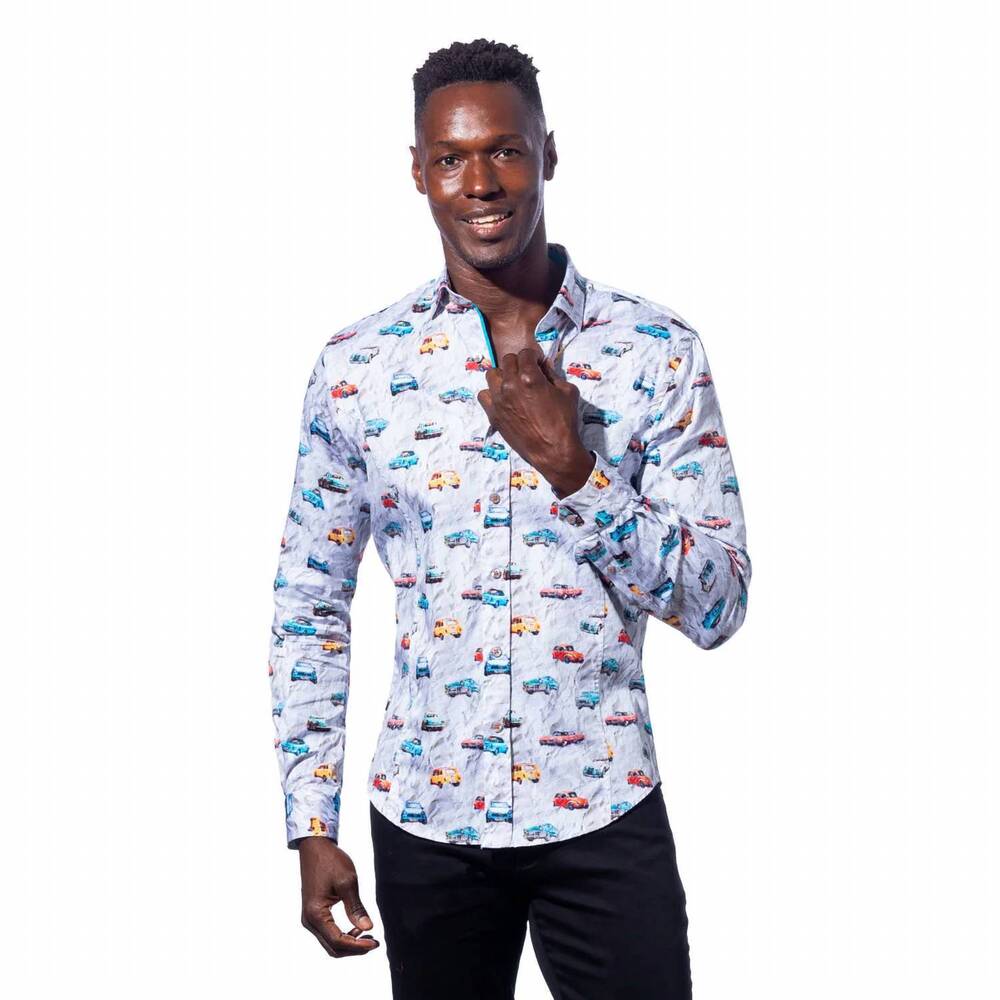 NEW EIGHT X day cruise button down shirt in grey